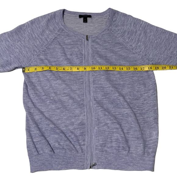 Women's J. CREW Size S Dual Zip Front Linen Blend Cardigan Sweater Lightweight - Picture 4 of 8